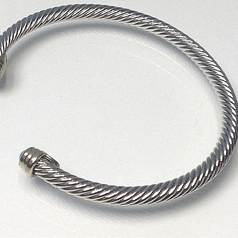 Classic Cable / Cuff / Bracelet / 14k / Gold / Sterling Silver / 2pc - Picture 10 of 11